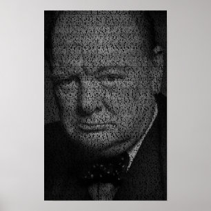 Vi ska kämpa mot stränderna - Churchill-citatet Poster