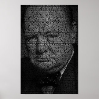 Vi ska kämpa mot stränderna - Churchill-citatet Poster