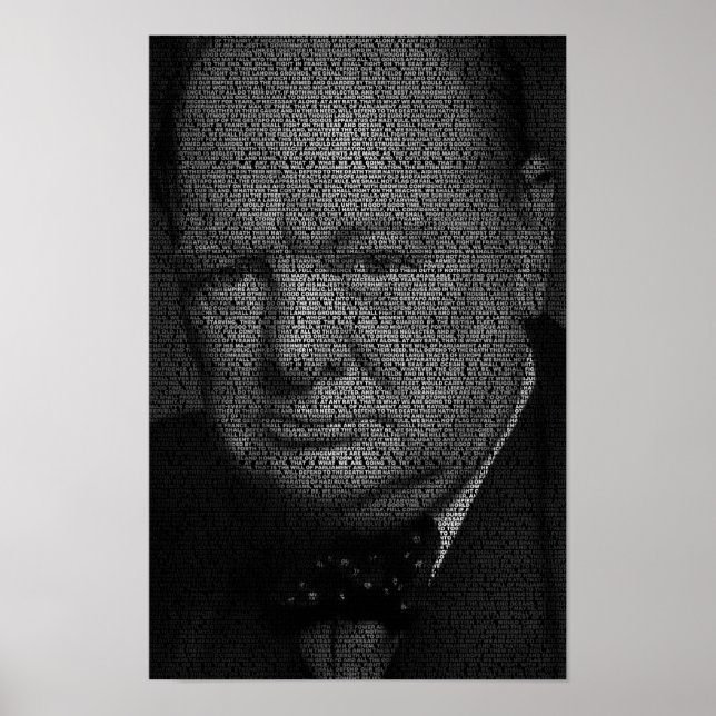 Vi ska kämpa mot stränderna - Churchill-citatet Poster (Framsidan)