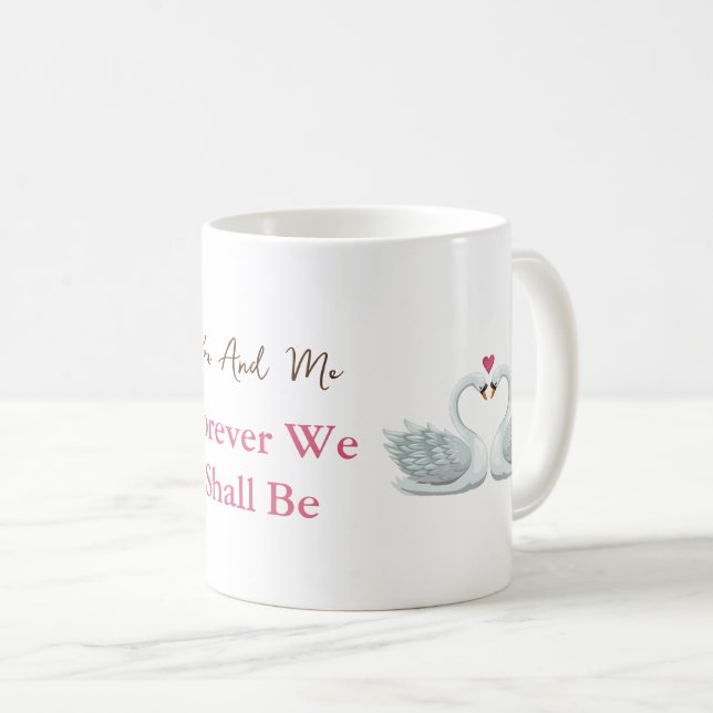 Vi ska vara Romantiska Svanar kärlek Kaffemugg (Framsida höger)
