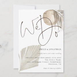 Vi skriver Boho Pampas Grass Bröllop Inbjudningar
