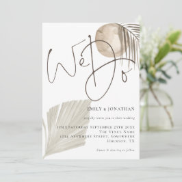 Vi skriver Boho Pampas Grass Bröllop Inbjudningar