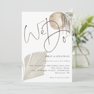 Vi skriver Boho Pampas Grass Bröllop Inbjudningar