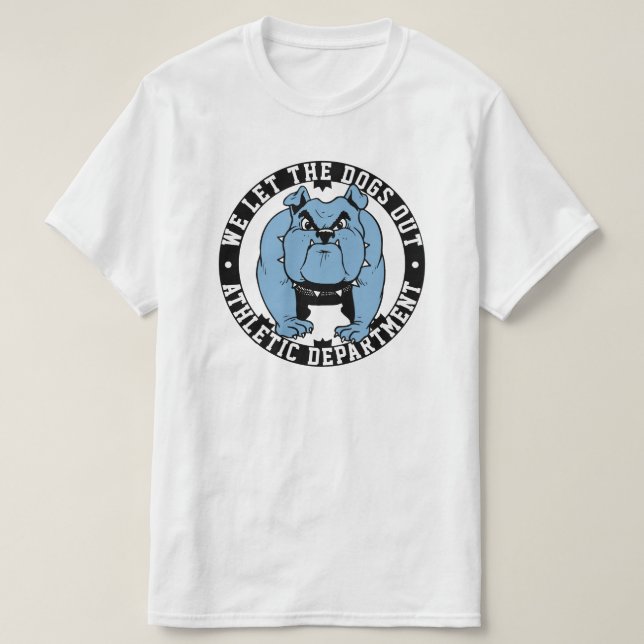 Vi släppte ut Hundar i skolbulldog Mascot Athletic T Shirt (Design framsida)