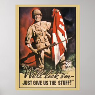 Vi slickar dem amerikansk propaganda för Världskri Poster