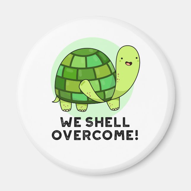 Vi Snäcka Overcome Funny Tortoise Pun Magnet (Framsidan)