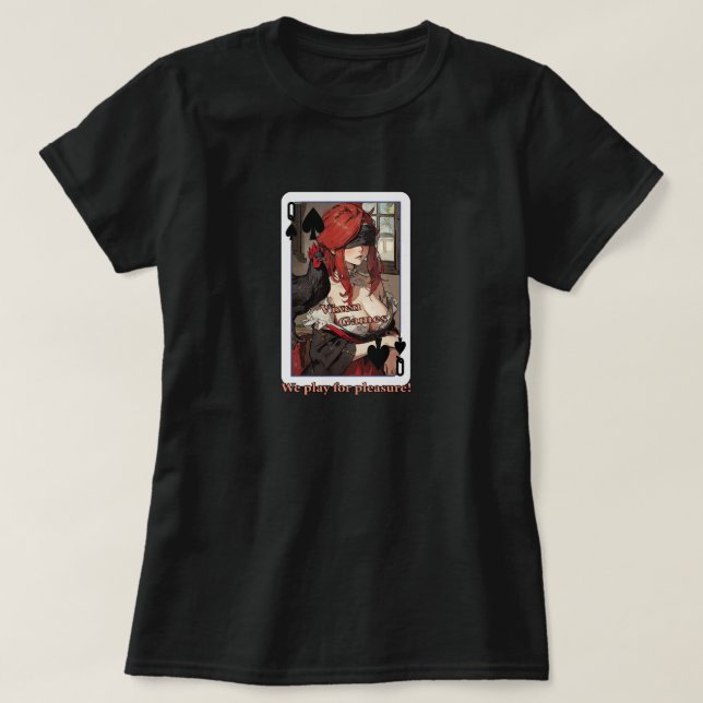 Vi spelar vixen-spel för nöjeskort t shirt (Design framsida)