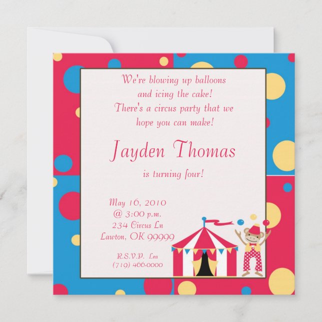 Vi spränger ballonger... inbjudningar (Framsida)