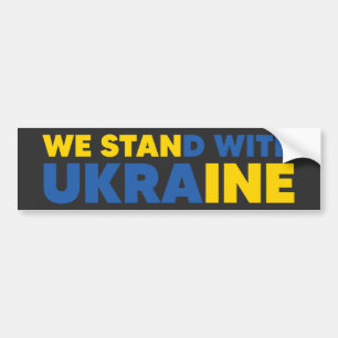 Vi står för Ukrainas Flagga Färg Gult Blue Bildekal