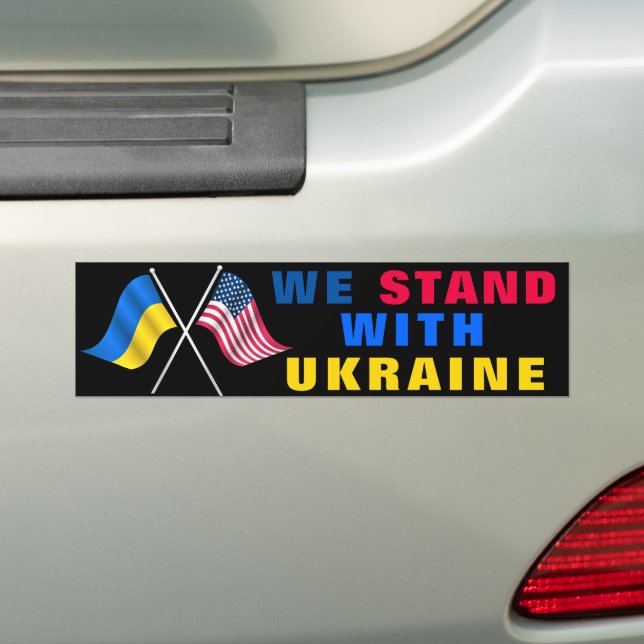 Vi står för ukrainsk supportstöttepelare bildekal (På Bil)