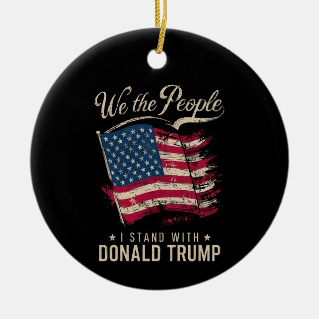 Vi står med Donald Trump-Vintagen Julgransprydnad Keramik (Framsidan)