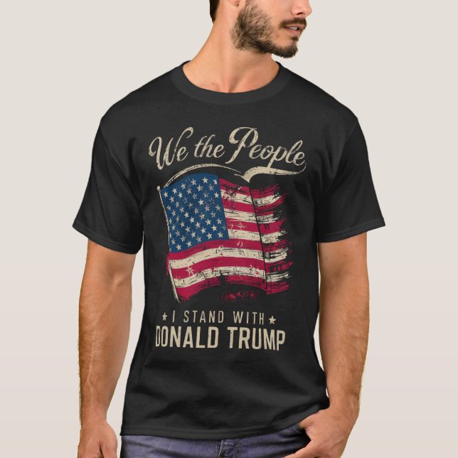 Vi står med Donald Trump-Vintagen T Shirt (Framsida)