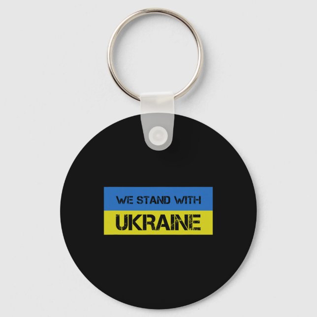 Vi Står Med Ukraina 1  Nyckelring (Framsida)