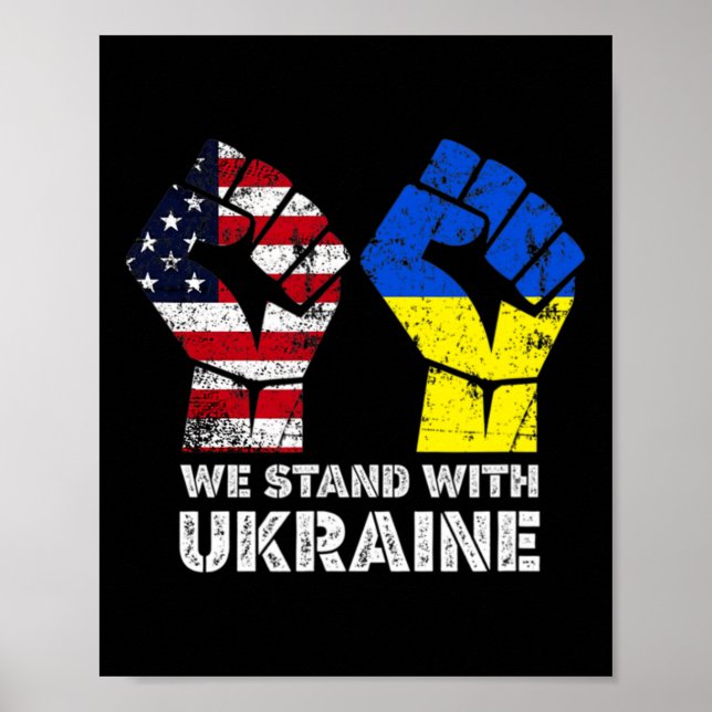 Vi Står Med Ukraina Amerika Står Med Ukraina Poster (Framsidan)