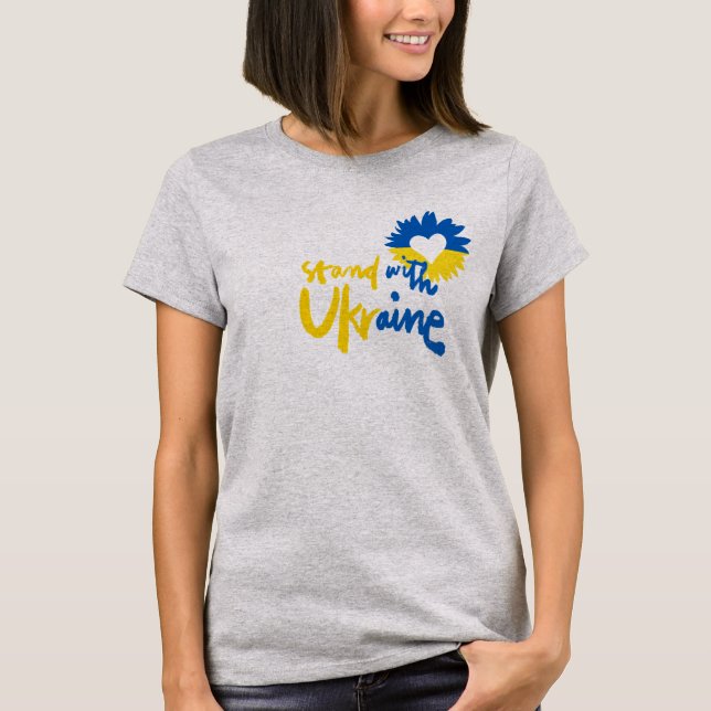 Vi står med Ukraina av Sommer Hamilton T Shirt (Framsida)
