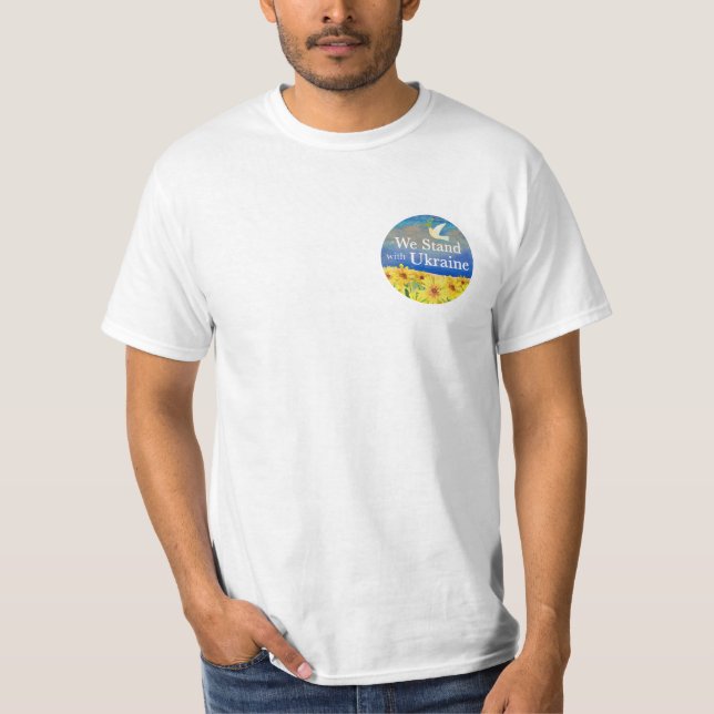 Vi står med Ukraina Manar-Shirt T Shirt (Framsida)