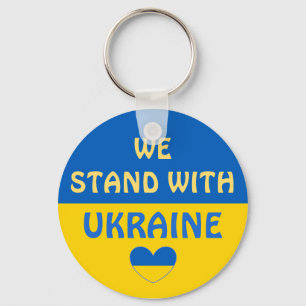 Vi står på Ukrainas sida Visa support Nyckelring