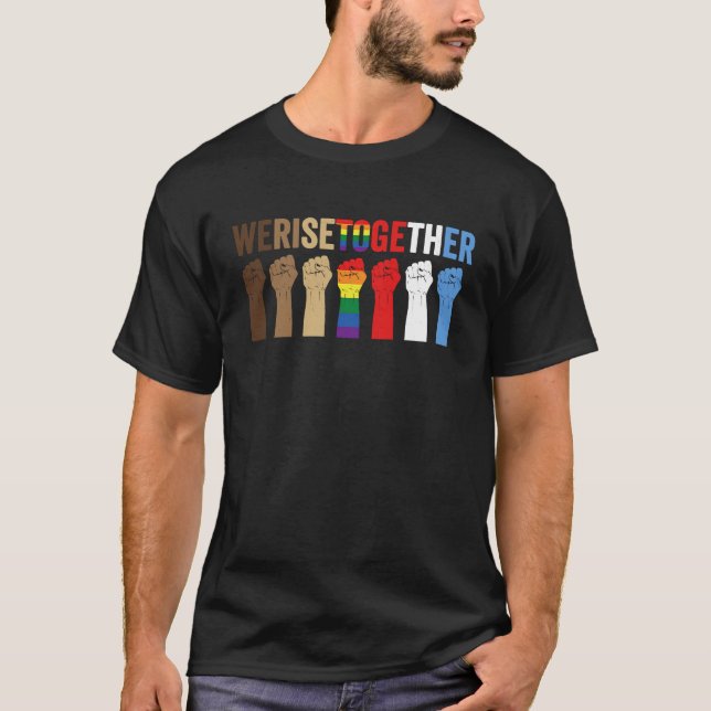 Vi Stiga upp ihop svarta historieblad för jämlikhe T Shirt (Framsida)