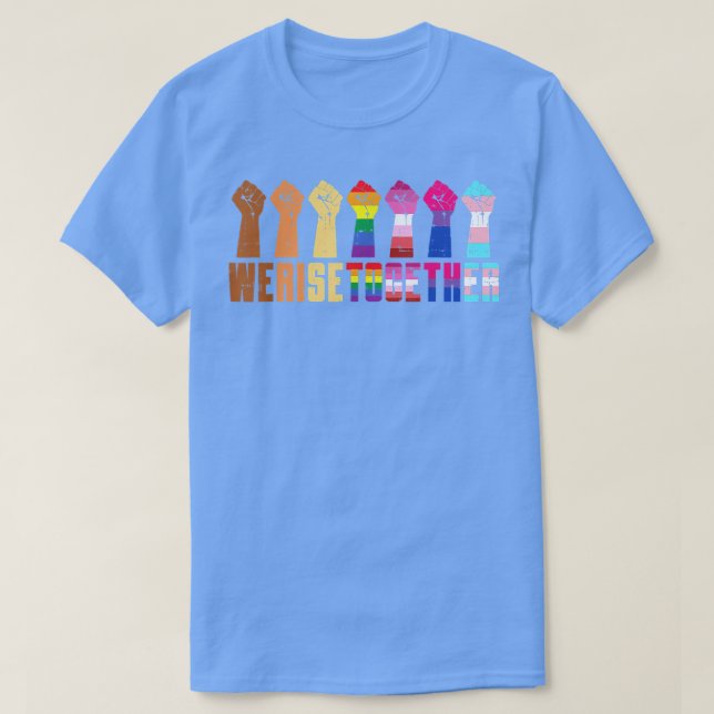 Vi Stiga upp Pridet BLM HBT-upphöjt Fist  T Shirt (Design framsida)