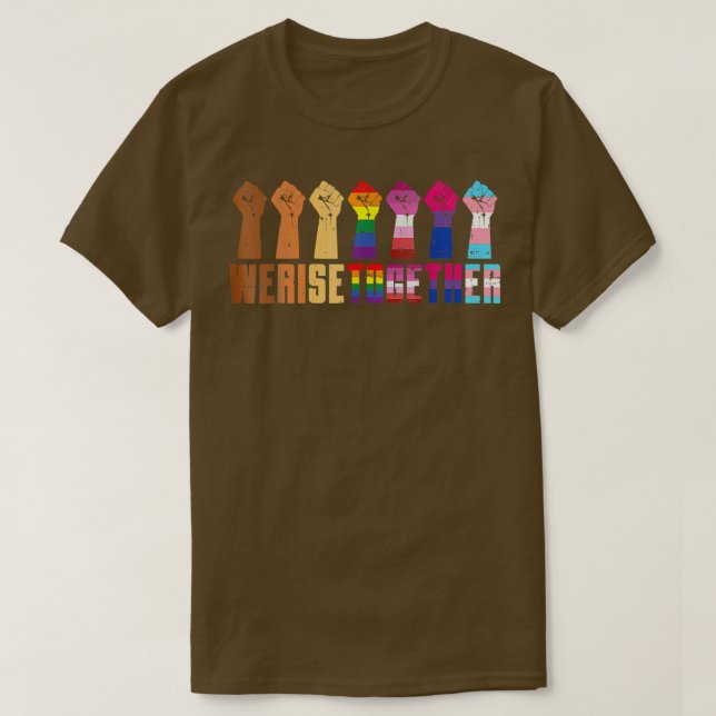 Vi Stiga upp Pridet BLM HBT-upphöjt Fist T Shirt (Design framsida)