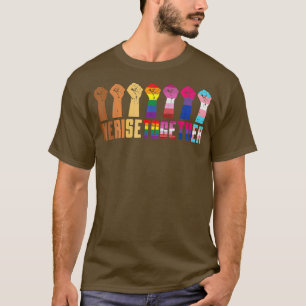 Vi Stiga upp Pridet BLM HBT-upphöjt Fist T Shirt