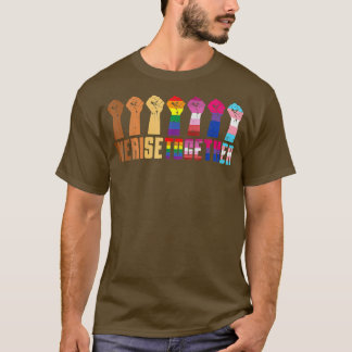 Vi Stiga upp Pridet BLM HBT-upphöjt Fist T Shirt