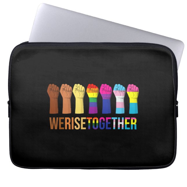 Vi Stiga upp support för Black Gay pride Laptop Fodral (Framsidan)