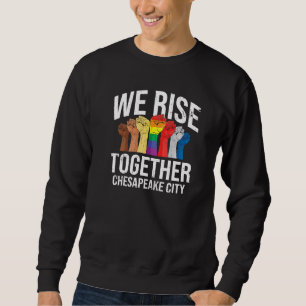 Vi Stiga upp tillsammans Chesapeake City Lgbtq Vir Lång Ärmad Tröja
