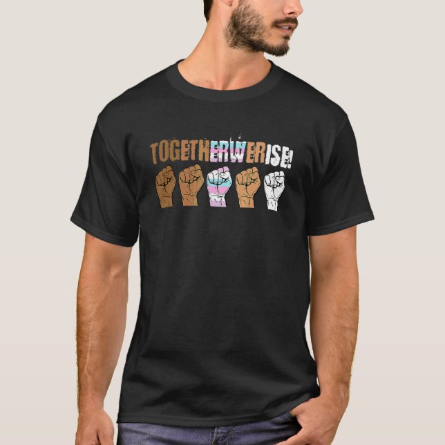 Vi Stiga upp tillsammans InterSexual Social Justic T Shirt (Framsida)