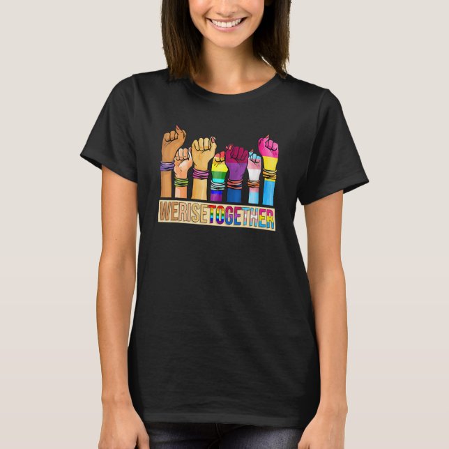 Vi Stiga upp tillsammans LGBT-Q Pride Social Justi T Shirt (Framsida)