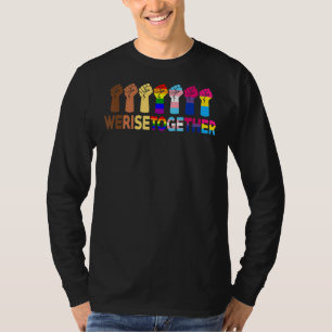 Vi Stiga upp tillsammans Lgbt Q Pride Social Rätts T Shirt