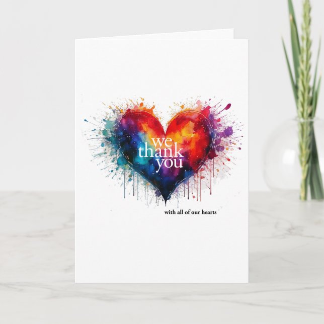 Vi Tack med alla våra hjärtan Kort (Framsida)