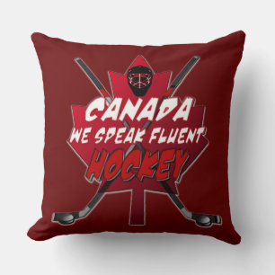 Vi talar Fluent Hockey Kanada Humor Kudde