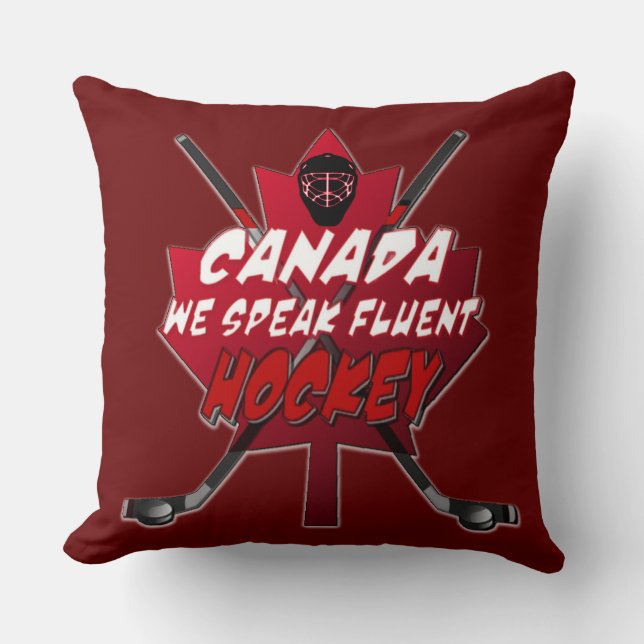 Vi talar Fluent Hockey Kanada Humor Kudde (Framsida)