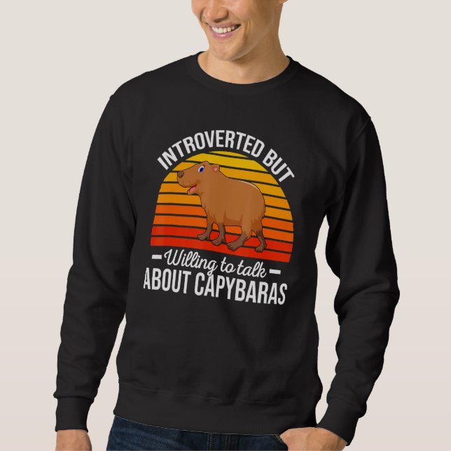 Vi talar om Capybaras Cute Ani. Lång Ärmad Tröja (Framsida)