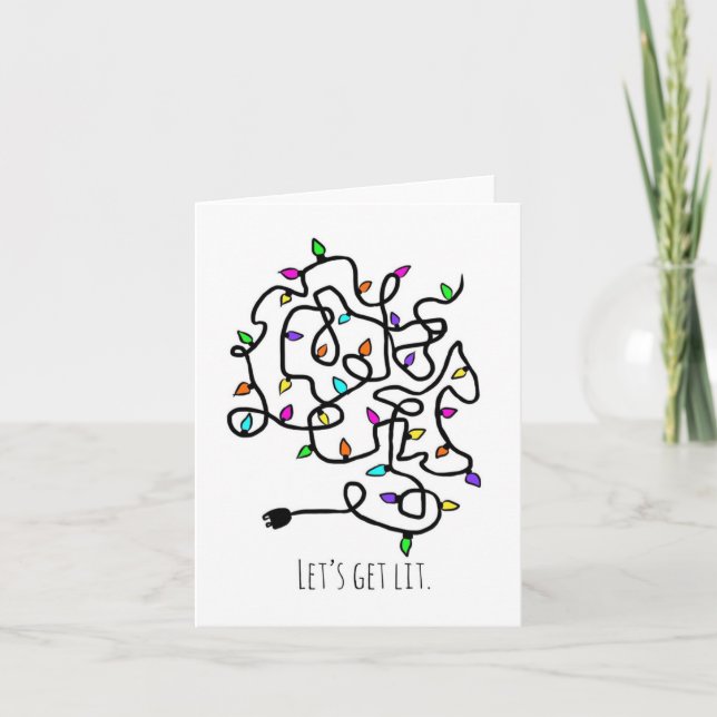 Vi tänder julkortet. helgkort (Framsida)