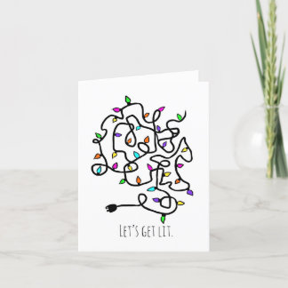 Vi tänder julkortet. helgkort