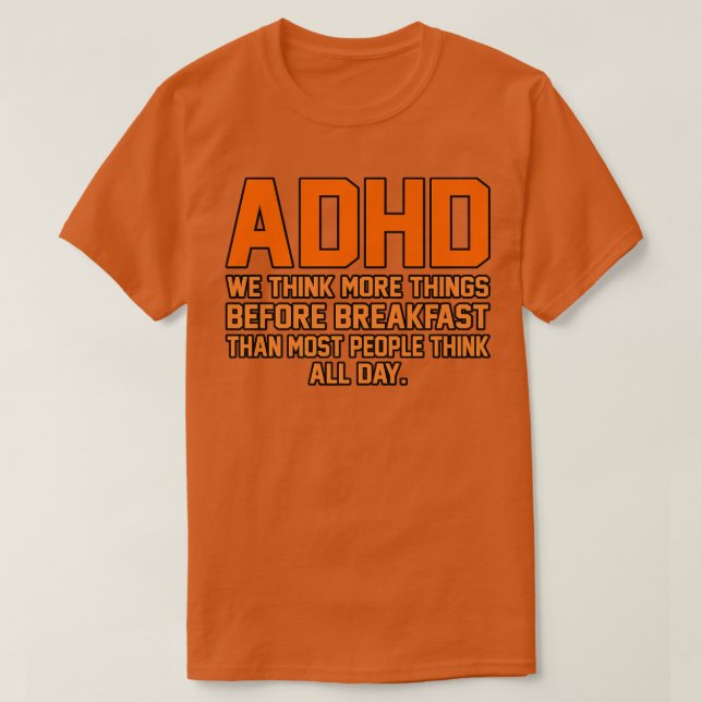 Vi Tänka Mer Sak ADHD Awareness Orange Ribbon T Shirt (Design framsida)