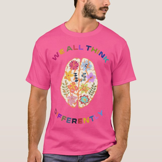Vi tänker alla olika 70-tals vänner t shirt (Framsida)