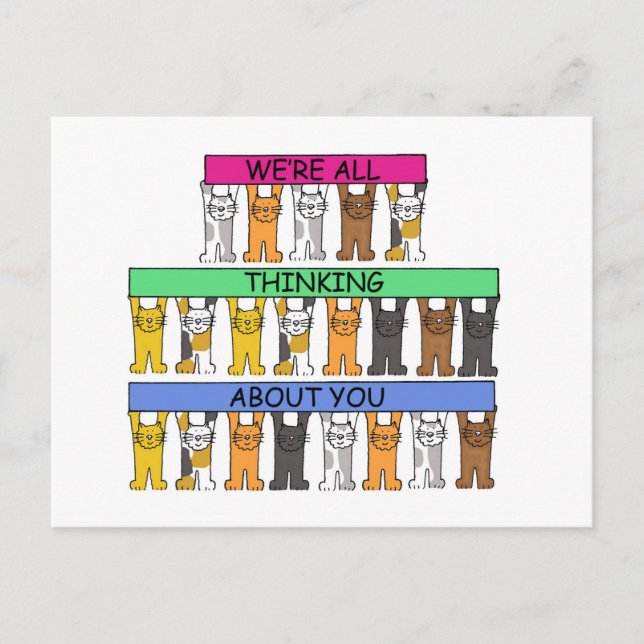 Vi Tänker Alla På Dig Seriekatter Vykort (Framsida)