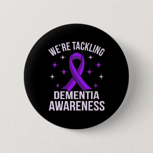Vi tar itu med demensmedvetandet Alzheimers Purp Knapp