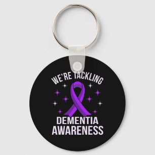 Vi tar itu med demensmedvetandet Alzheimers Purp Nyckelring