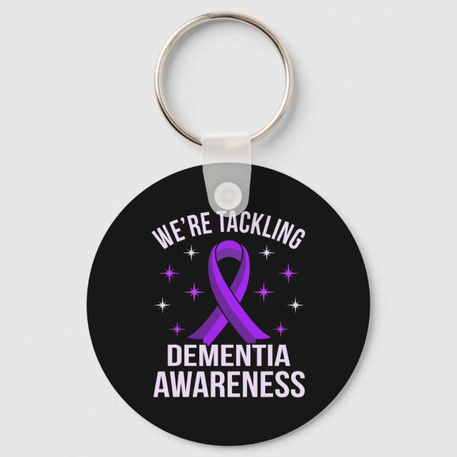 Vi tar itu med demensmedvetandet Alzheimers Purp Nyckelring (Framsida)