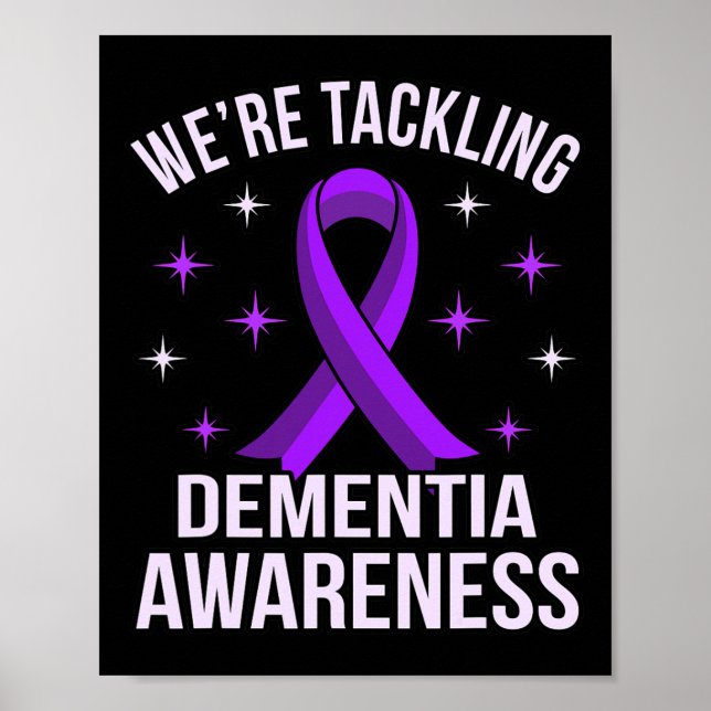Vi tar itu med demensmedvetandet Alzheimers Purp Poster (Framsidan)