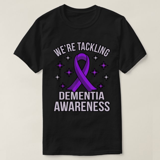 Vi tar itu med demensmedvetandet Alzheimers Purp T Shirt (Design framsida)