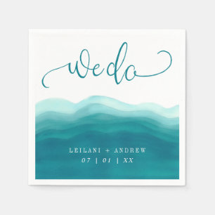 Vi tar över Ombre Watercolor Wave Bröllop Pappersservett