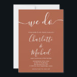 Vi terroriserar det moderna, minimalistiska Bröllo Inbjudningar<br><div class="desc">Elegant terracotta modern minimalist namnteckning bröllopsinbjudan med namnteckning stil namn,  den här snyggtens bröllopsinbjudan kan vara personlig med dina uppgifter i chic,  vita bokstäver. Designad av Thisisnotme©</div>