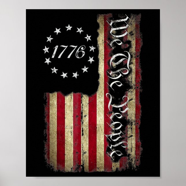 Vi The People 1776 Shirt American Flagga 4:e juli Poster (Framsidan)