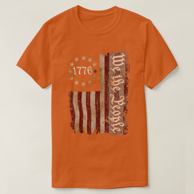 Vi The People 1776 Shirt American Flagga 4:e juli T Shirt (Design framsida)