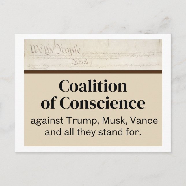 Vi the People Coalition of Conscience Ides Trump Vykort (Framsida)